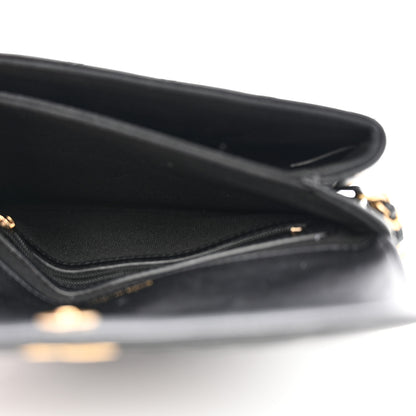 Chanel Lambskin Quilted CC Pouch With Handle Black 6 of 10