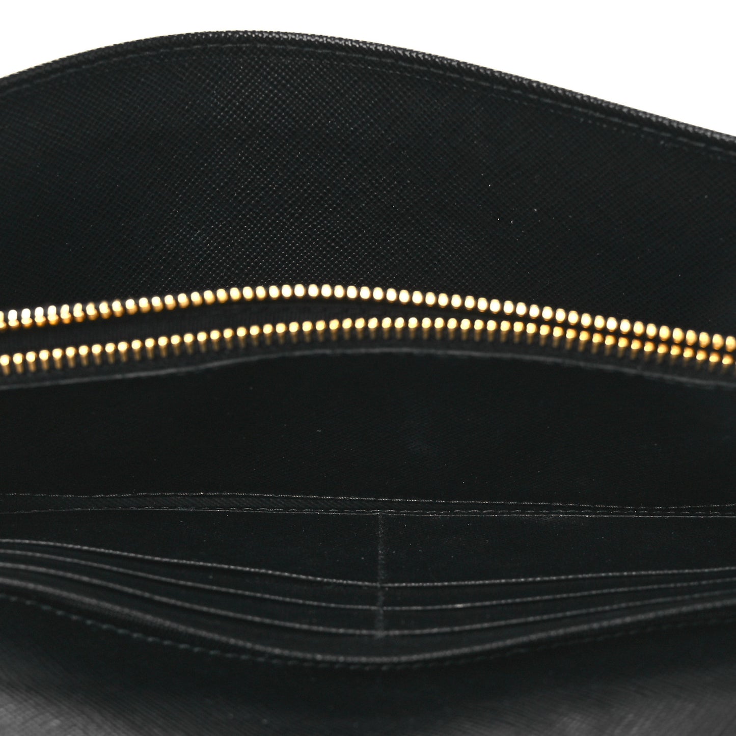 Saffiano Metal Oro Chain Wallet Black