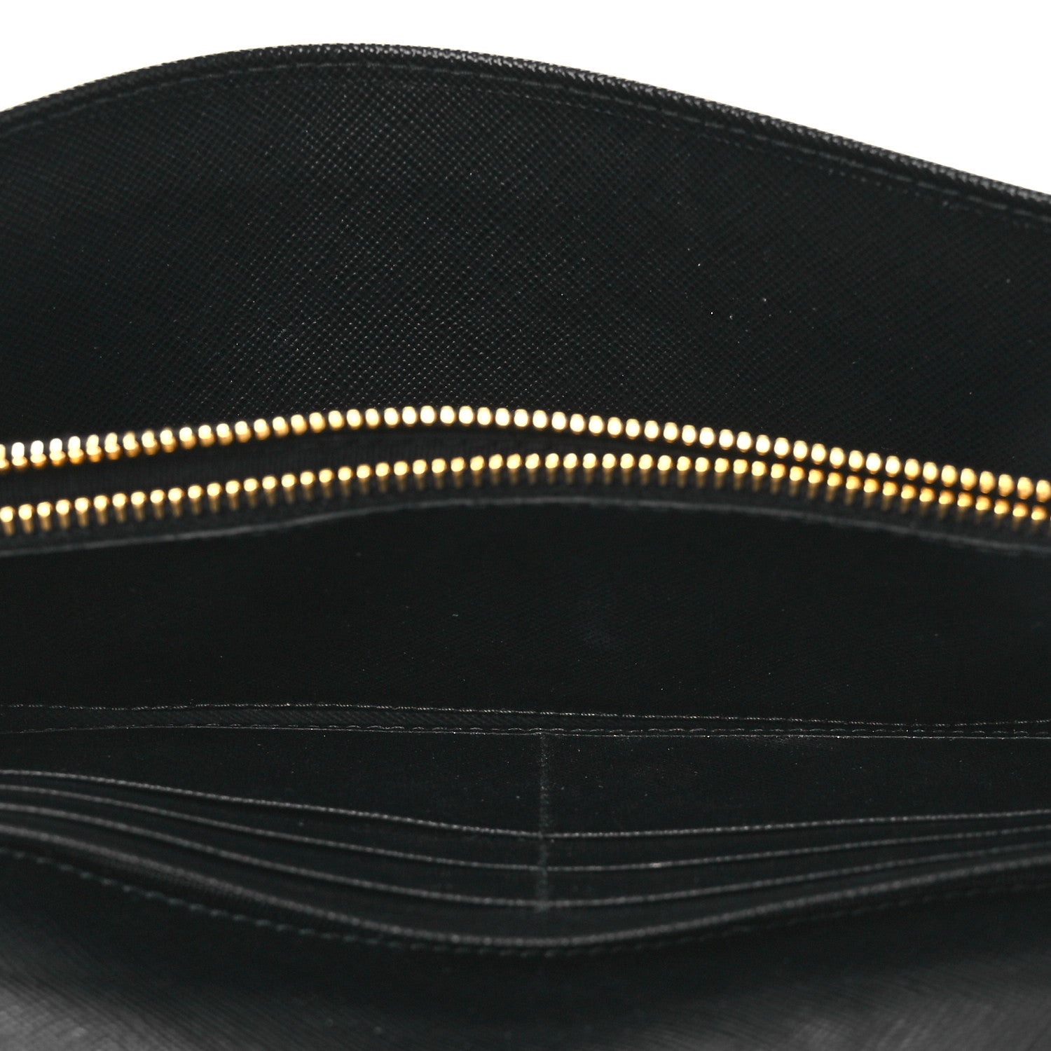Prada Saffiano Metal Oro Chain Wallet Black 5 of 15