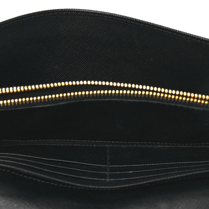 Prada Saffiano Metal Oro Chain Wallet Black 5 of 15