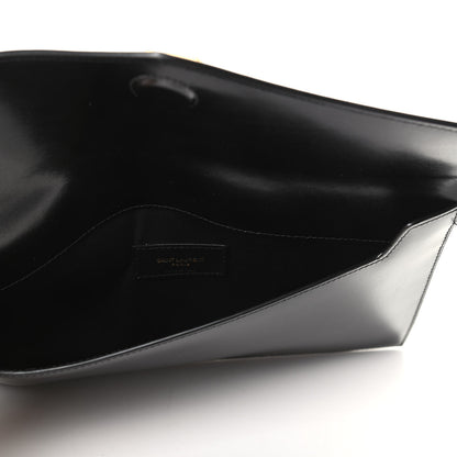 Saint Laurent Smooth Shiny Calfskin Monogram Uptown Pouch Black 5 of 6