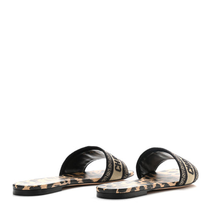Christian Dior Canvas Mizza Embroidered Dway Mules Slide Sandals 40.5 Beige Multicolor 4 of 11