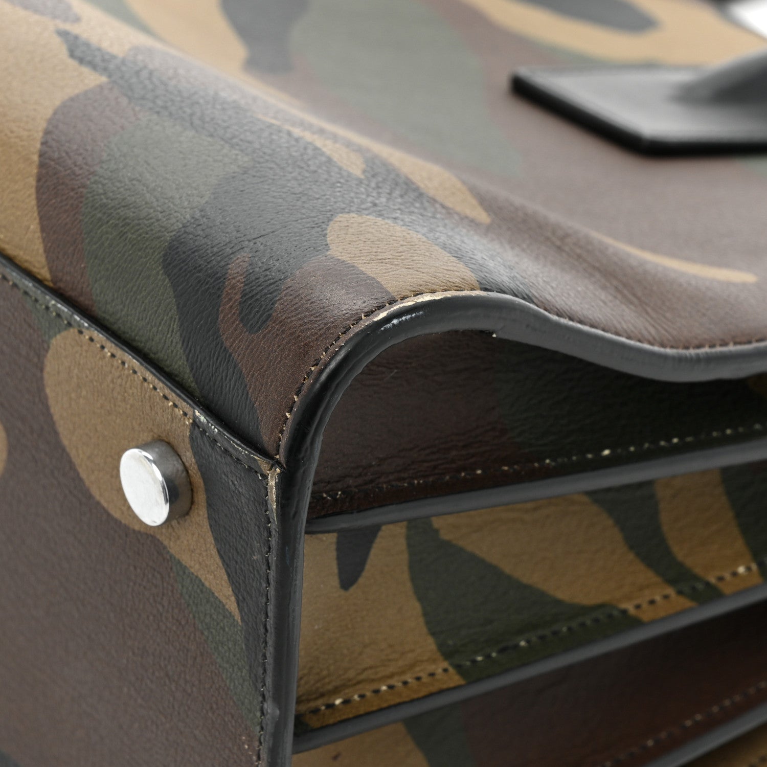 Saint Laurent Calfskin Camouflage Small Sac De Jour Kaki Black 18 of 21