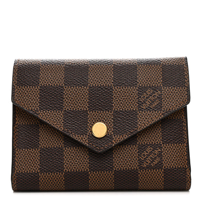 Louis Vuitton Damier Ebene Victorine Wallet Rose Ballerine 1 of 8