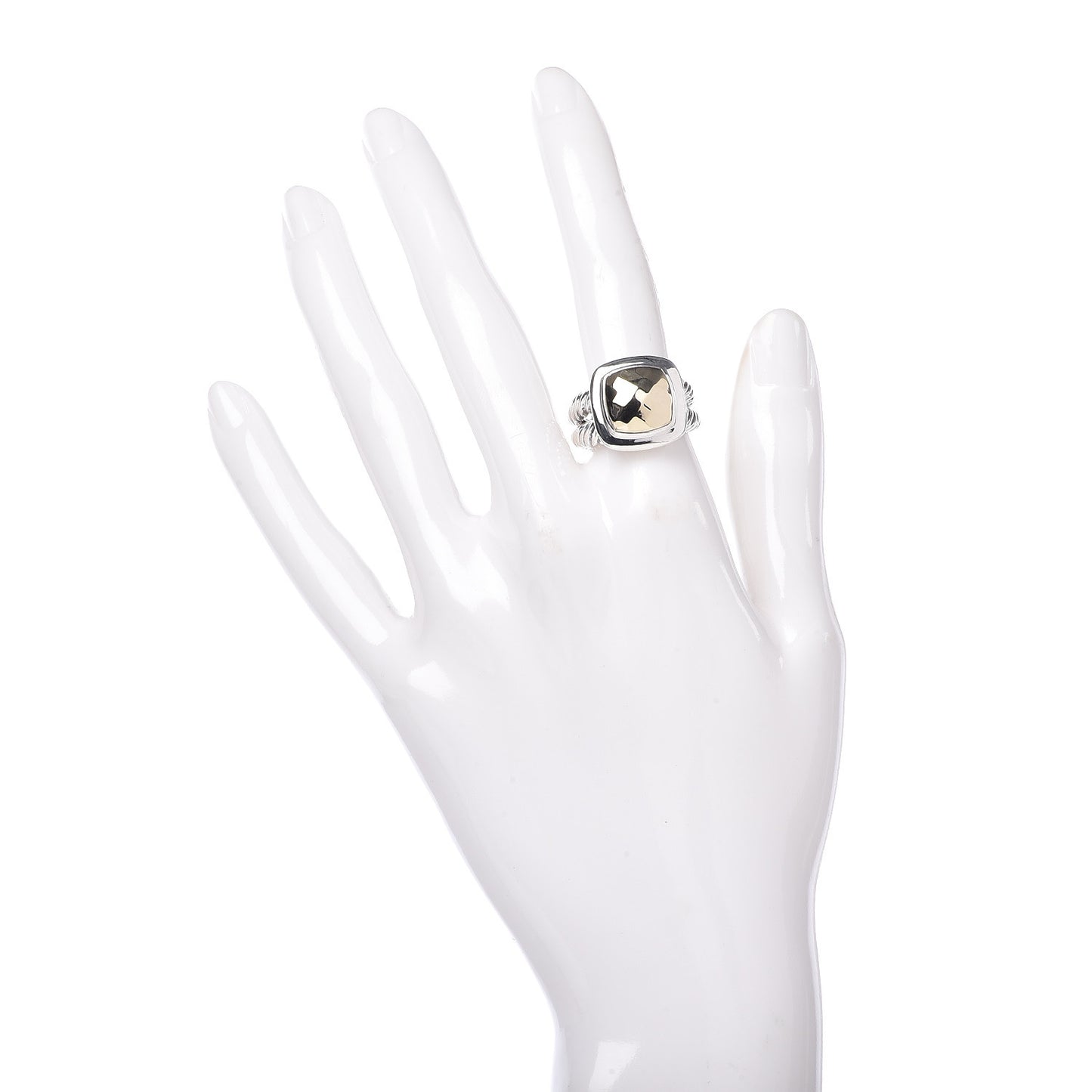 Sterling Silver 18K Yellow Gold 11mm Albion Dome Ring 54 7
