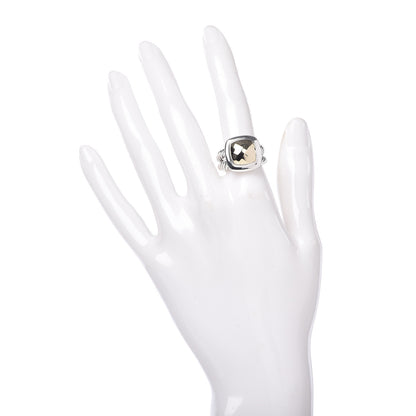 David Yurman Sterling Silver 18K Yellow Gold 11mm Albion Dome Ring 54 7 2 of 5