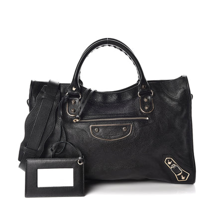 Balenciaga Chevre Gold Metallic Edge Hardware City Black 1 of 10
