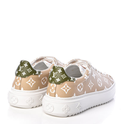Louis Vuitton Monogram Giant Time Out Sneakers 38 Kaki White Beige 4 of 10
