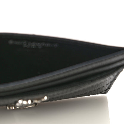 Saint Laurent Grain De Poudre Matelasse Chevron Monogram Credit Card Case Black 4 of 12