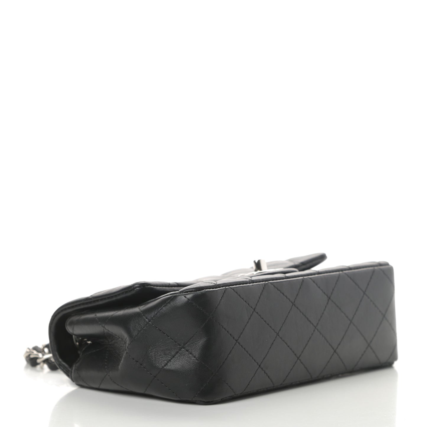 Lambskin Quilted Mini Rectangular Flap Black