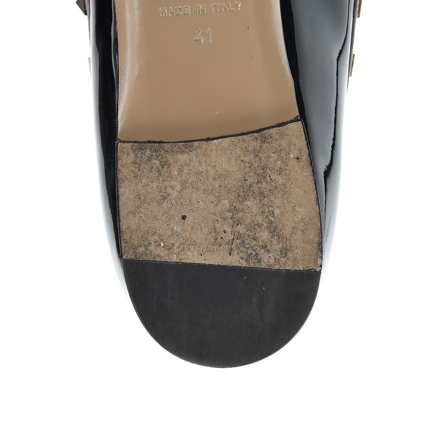 Valentino Garavani Patent Rockstud Ballerina Flats 41 Black Poudre 13 of 19