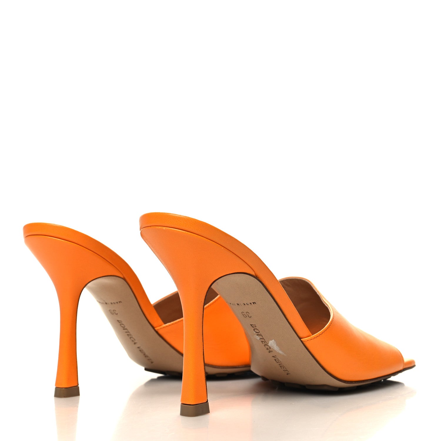 Bottega Veneta Lambskin Stretch Mule Sandals 39 Tangerine 4 of 8