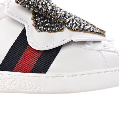 Gucci Calfskin Ayers Web Womens Ace Bow Lace Sneakers 36 White 12 of 13