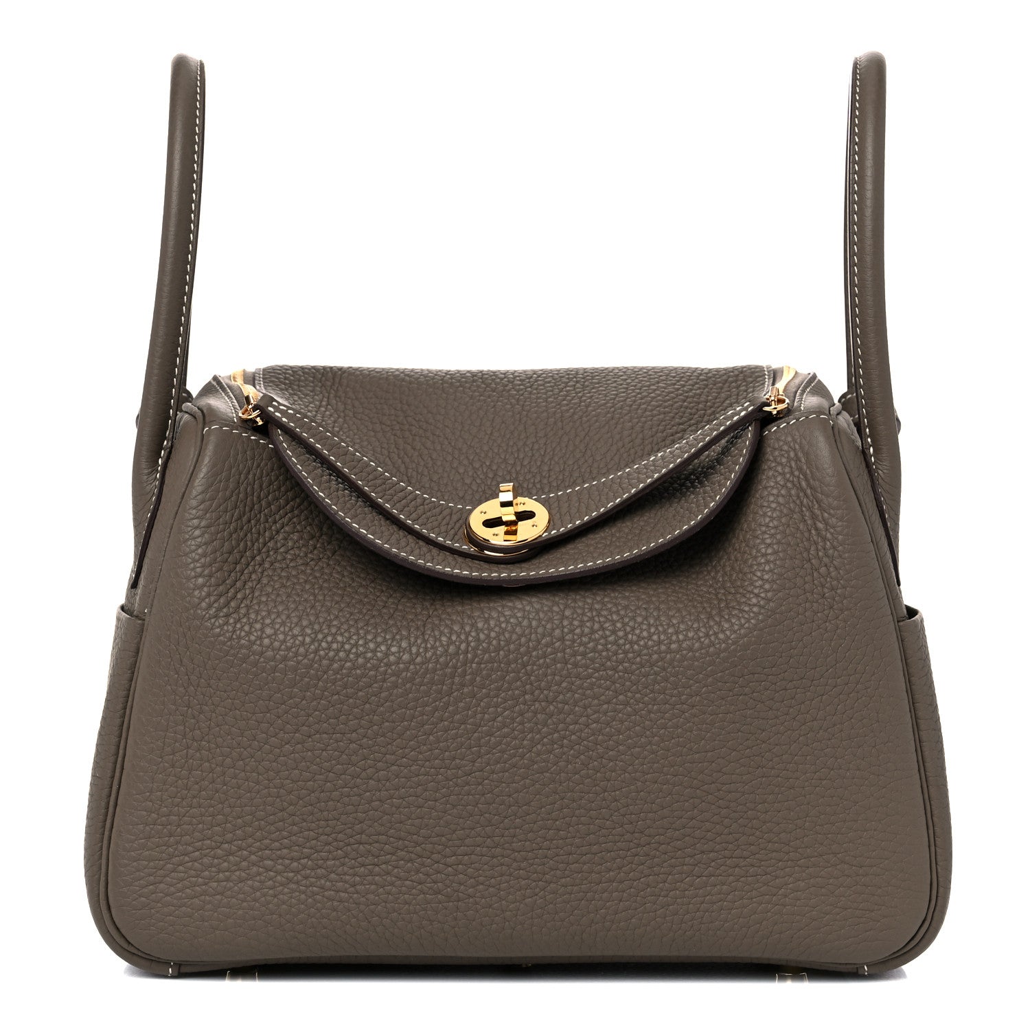 Hermes Taurillon Clemence Lindy 26 Etoupe 1 of 10