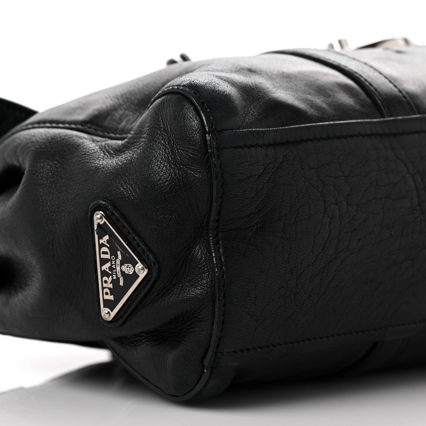 Royal Calf Easy Foldover Pushlock Satchel Black