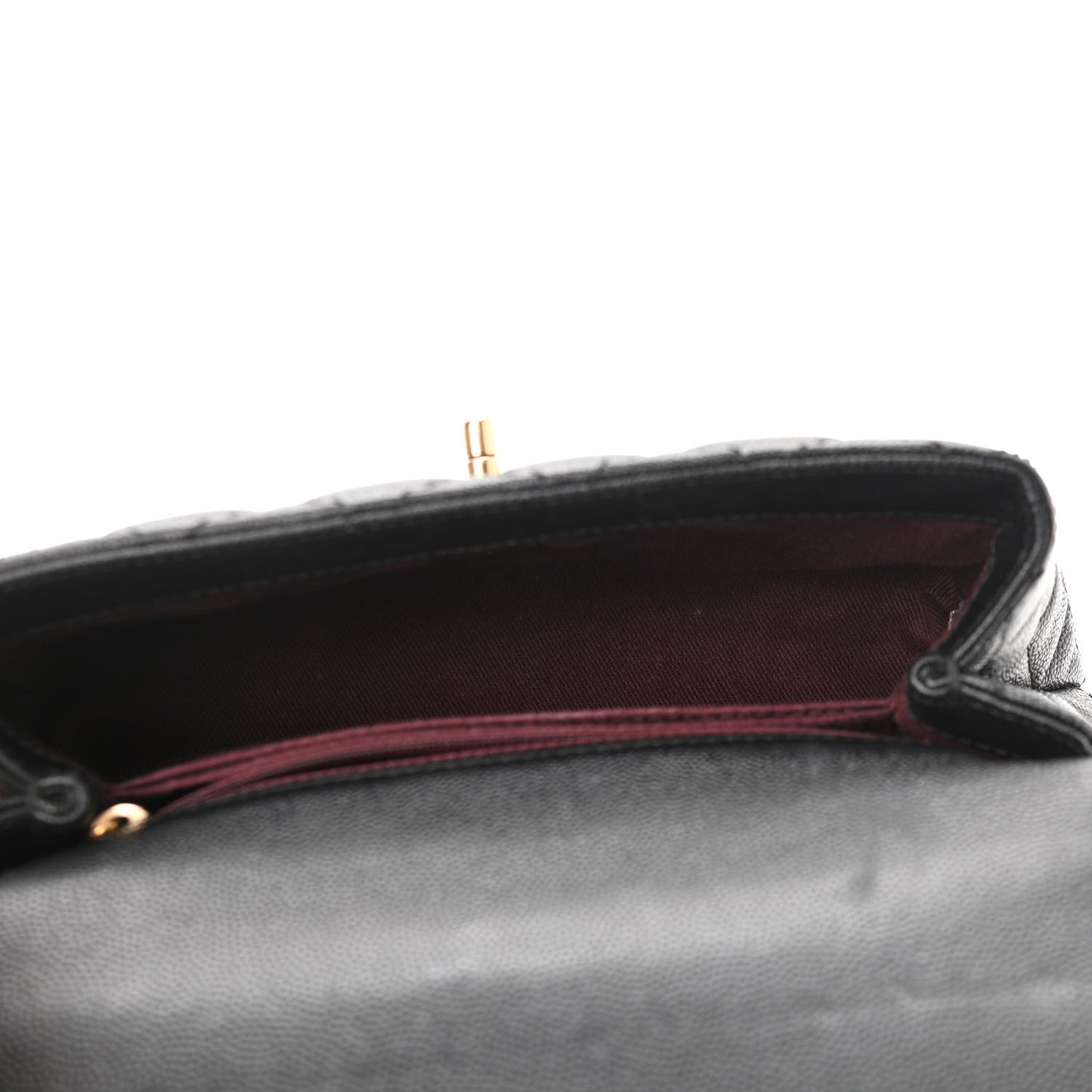 Caviar Quilted Mini Coco Handle Flap Black