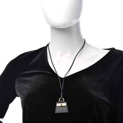 Hermes Swift Small Monpetitkelly Pendant Necklace Black 2 of 5
