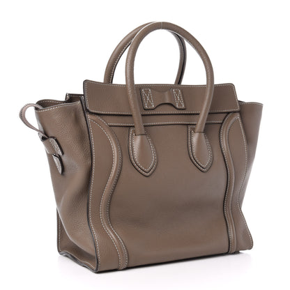 Celine Drummed Calfskin Mini Luggage Souris 3 of 9