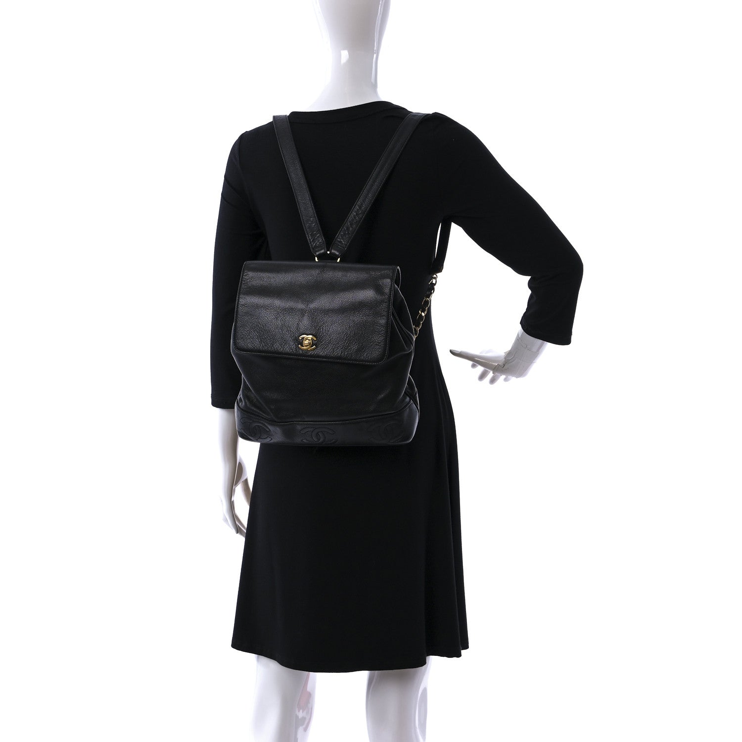Chanel Caviar CC Backpack Black 2 of 9