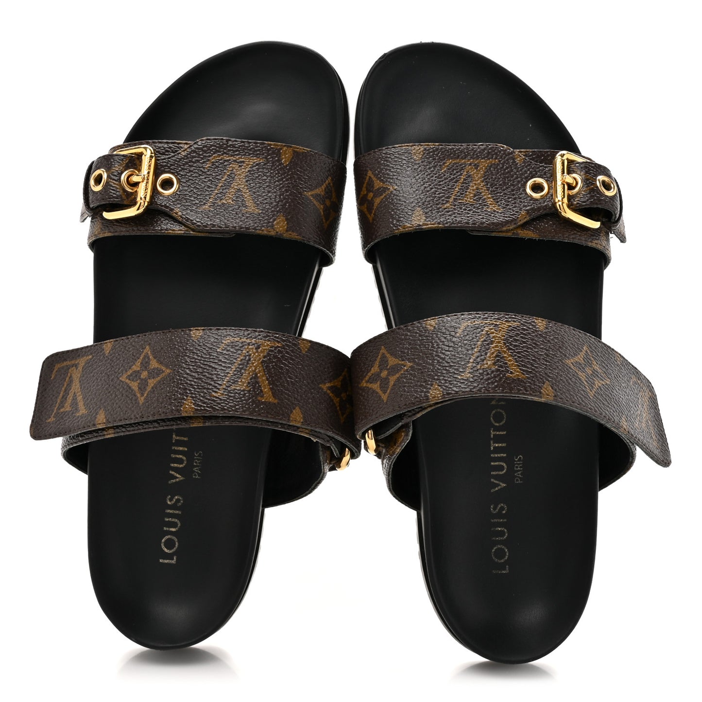 Monogram Bom Dia Mule Sandals 38 Black