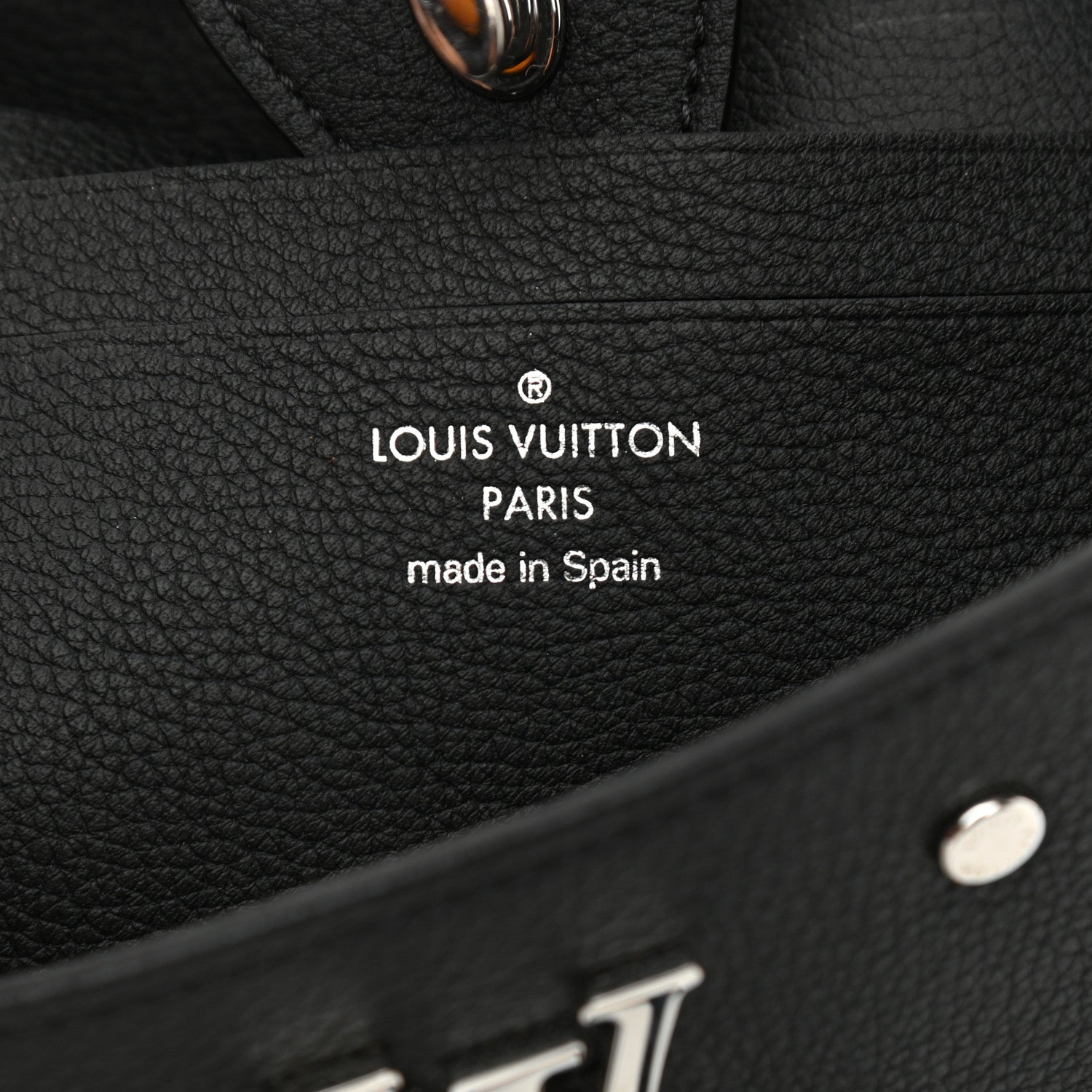 Louis Vuitton Calfskin Nano Lockme Bucket Black 6 of 9