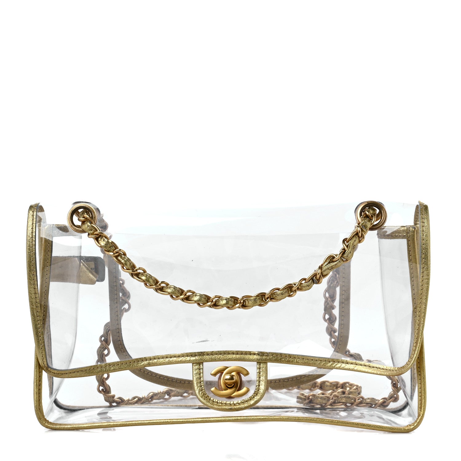 Chanel Metallic Lambskin PVC Medium Naked Flap Gold 1 of 9