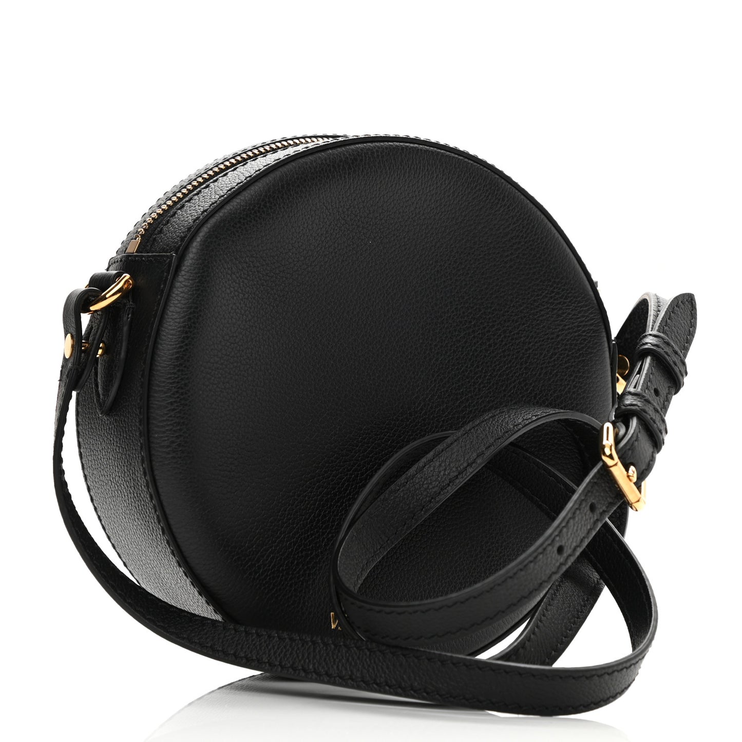 Calfskin La Medusa Round Camera Bag Black