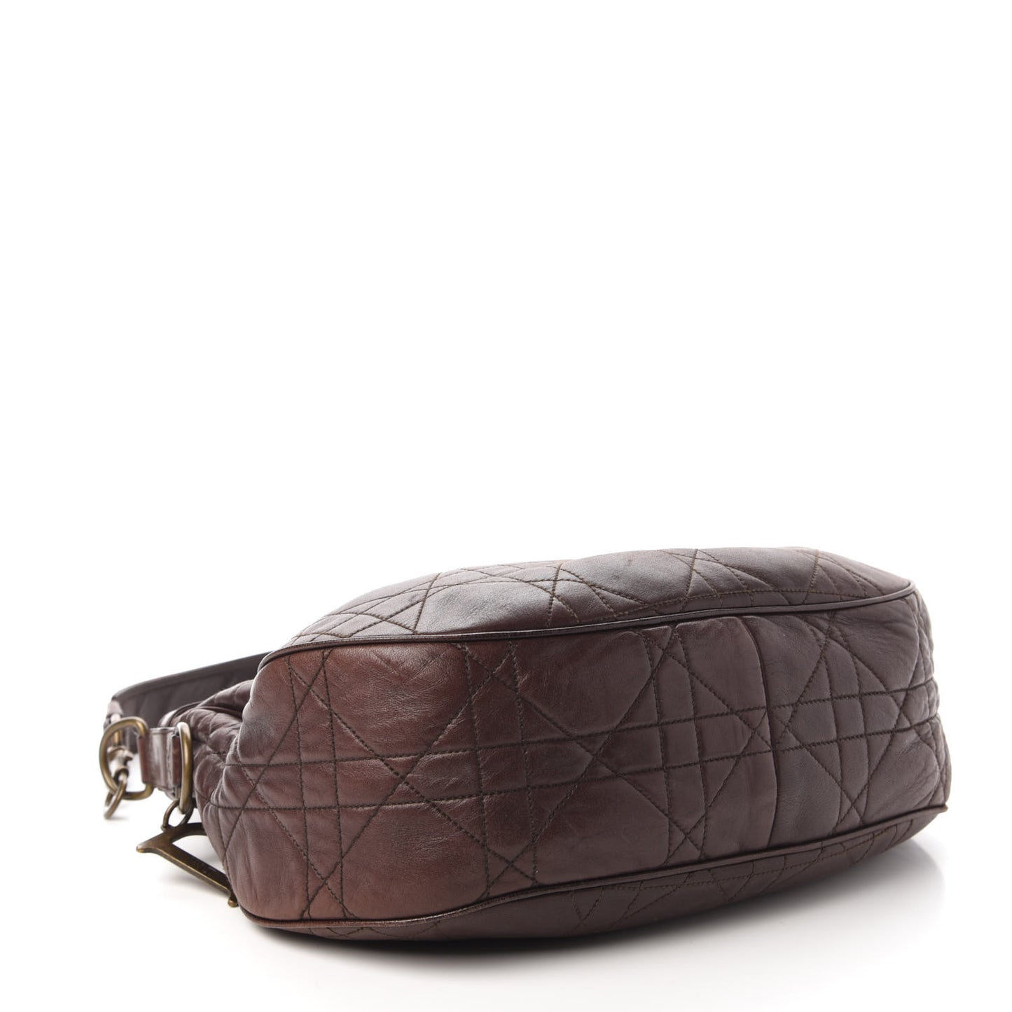 Lambskin Cannage Medium Hobo Dark Brown