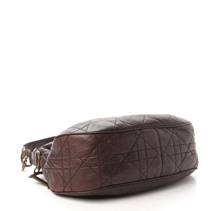 Christian Dior Lambskin Cannage Medium Hobo Dark Brown 4 of 10