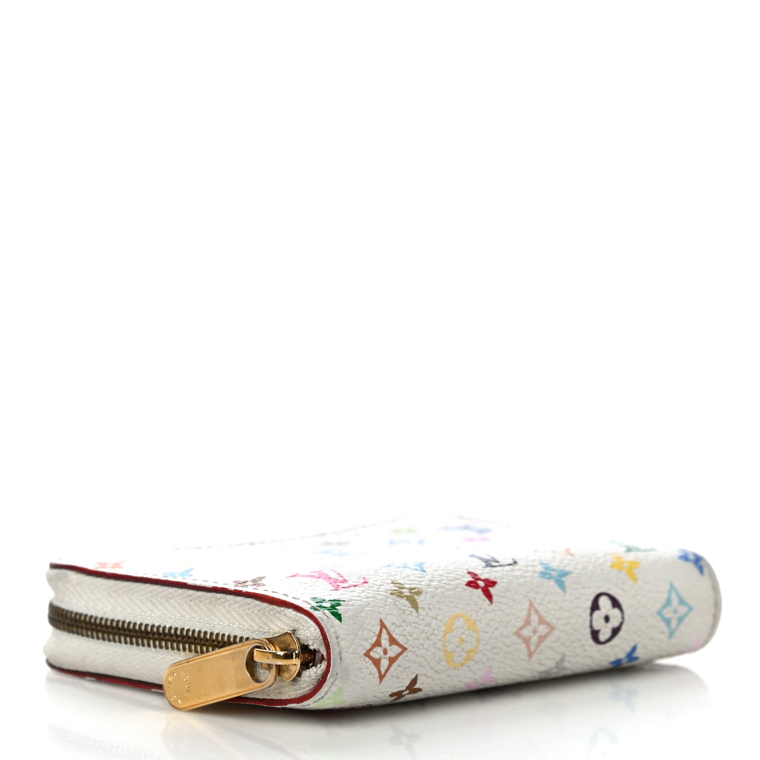 Louis Vuitton Monogram Multicolor Zippy Coin Purse Wallet White Litchi 4 of 14