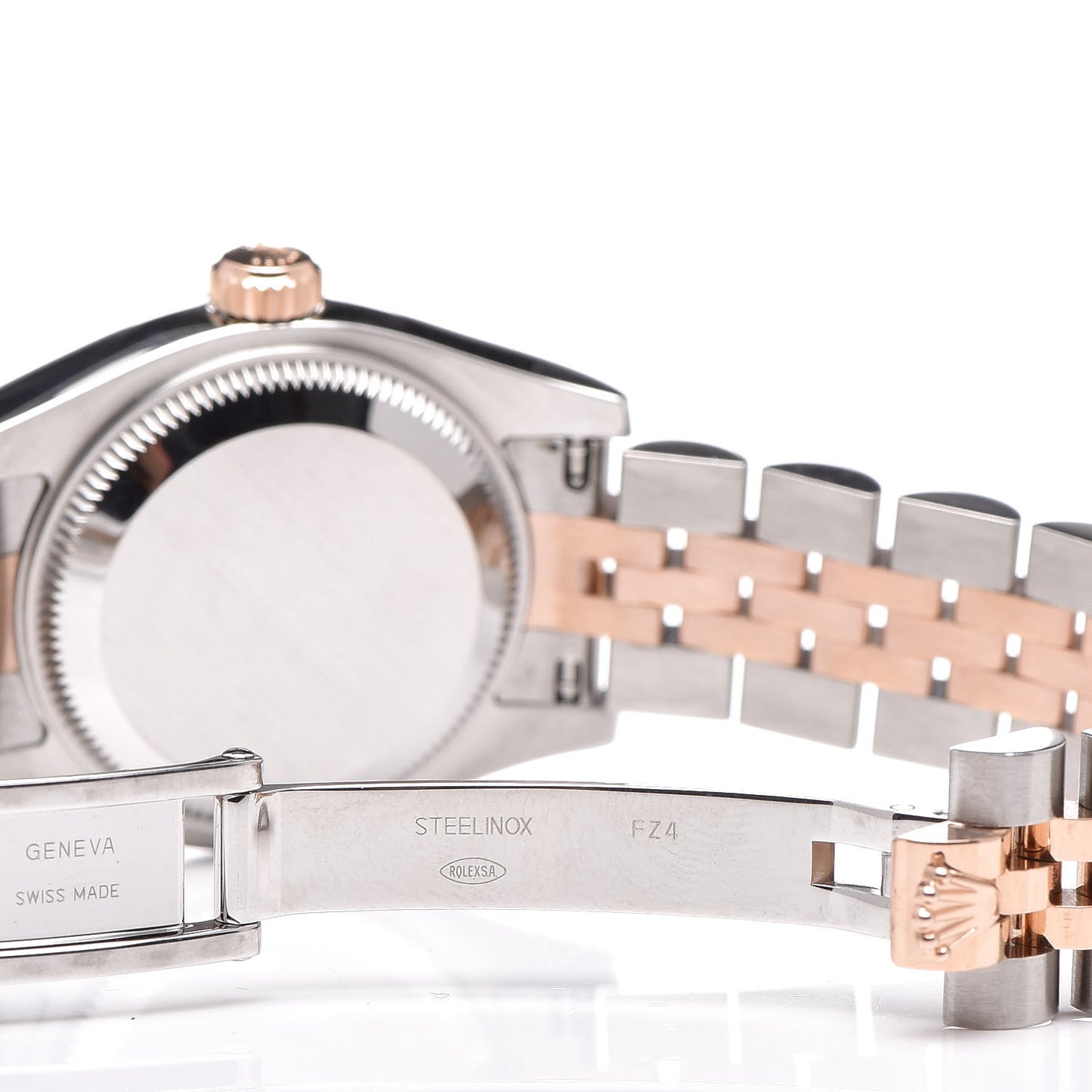 Stainless Steel 18K Everose Gold Black Mother of Pearl Diamond 26mm Oyster Perpetual Datejust Watch