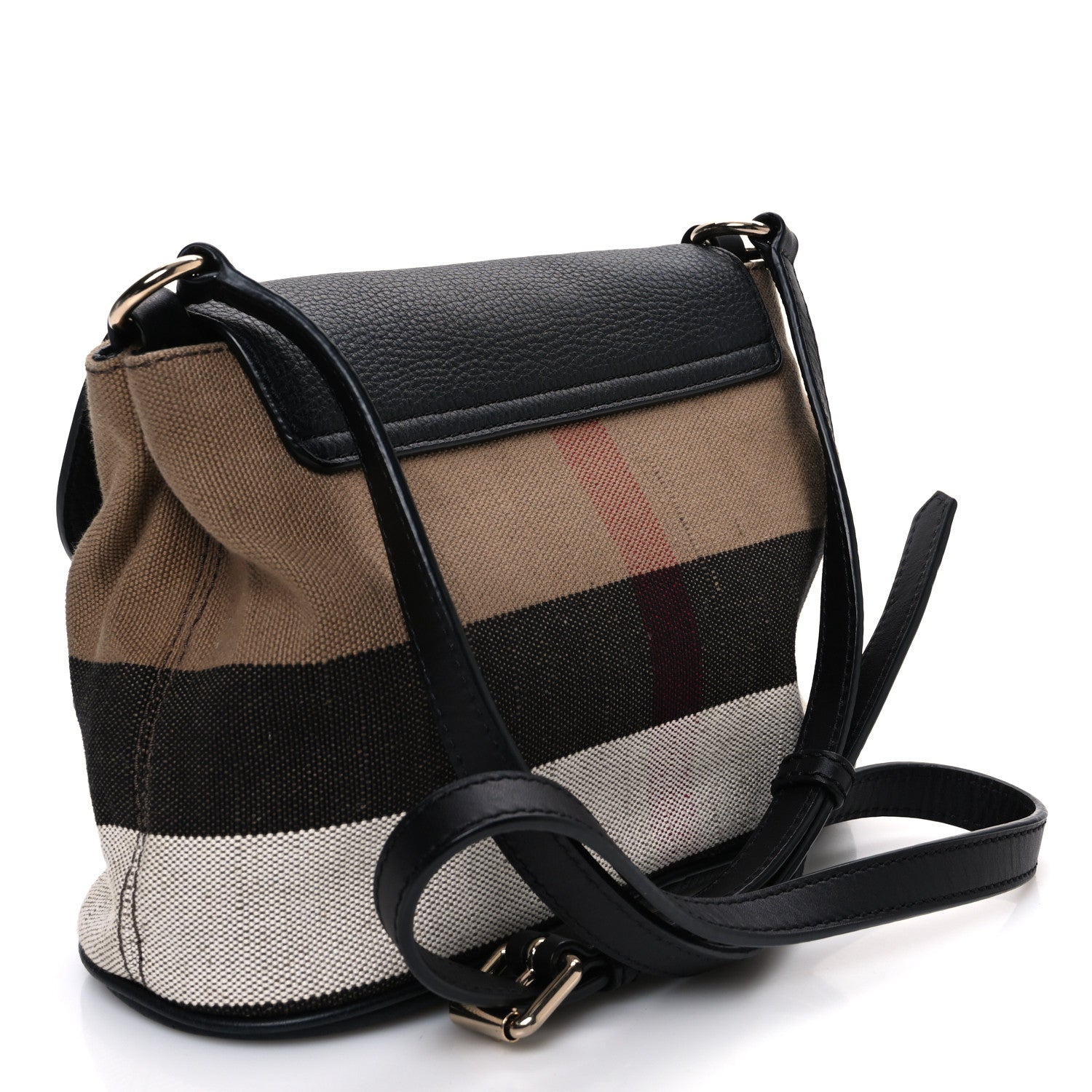 Burberry Mega Check Grainy Calfskin Small Gowan Messenger Bag Black 3 of 11