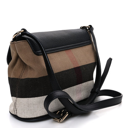 Burberry Mega Check Grainy Calfskin Small Gowan Messenger Bag Black 3 of 11