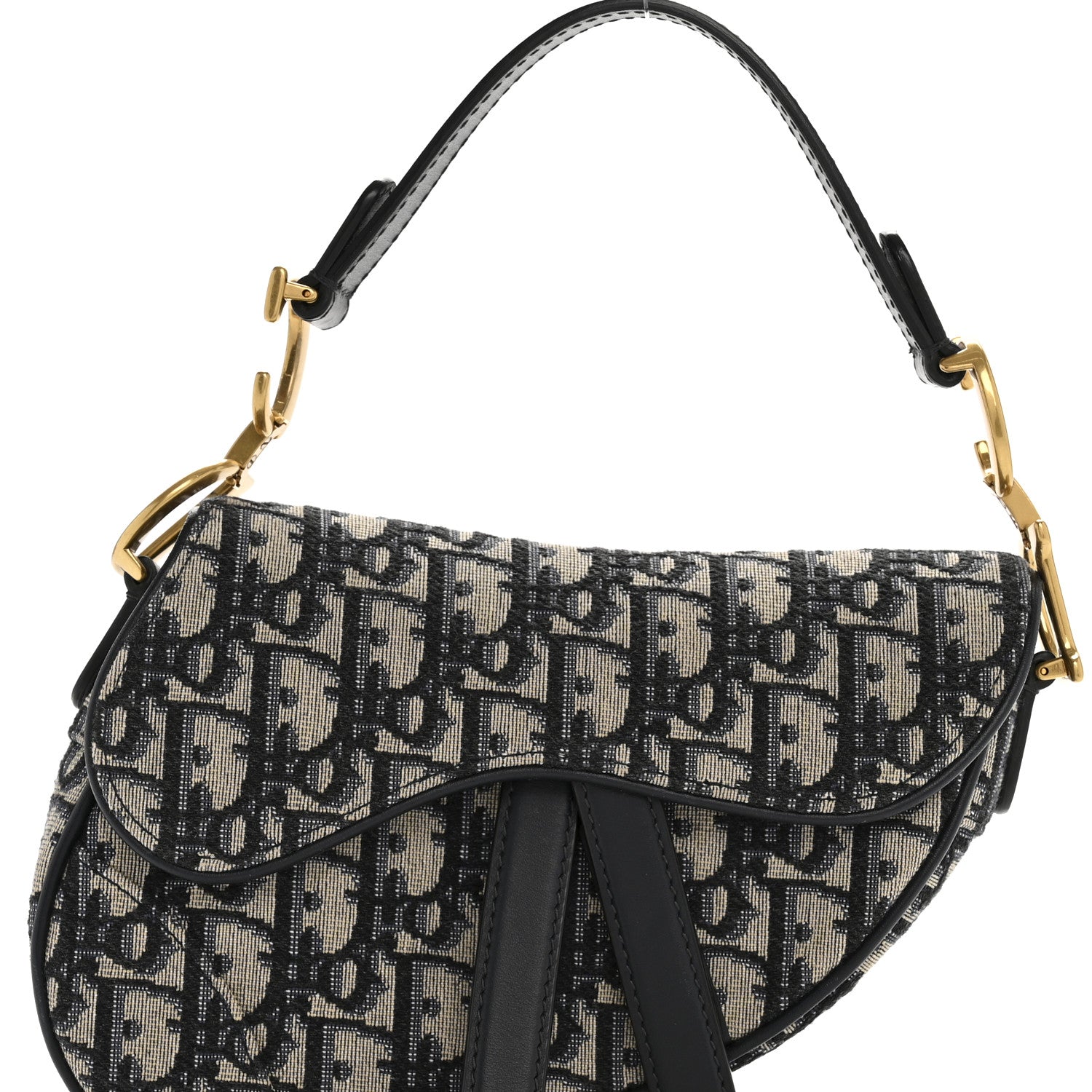 Christian Dior Oblique Mini Saddle Bag Blue 8 of 11