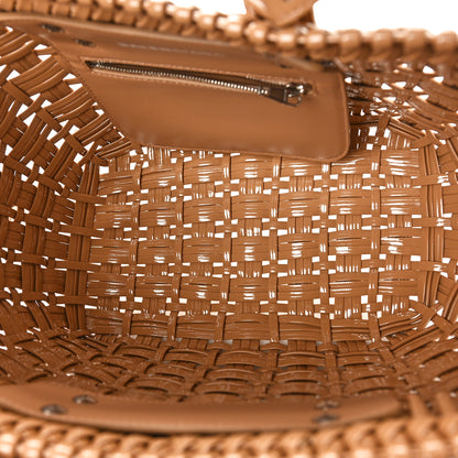 Balenciaga Varnished Faux Calfskin Braided XS Bistro Basket Beige 5 of 10