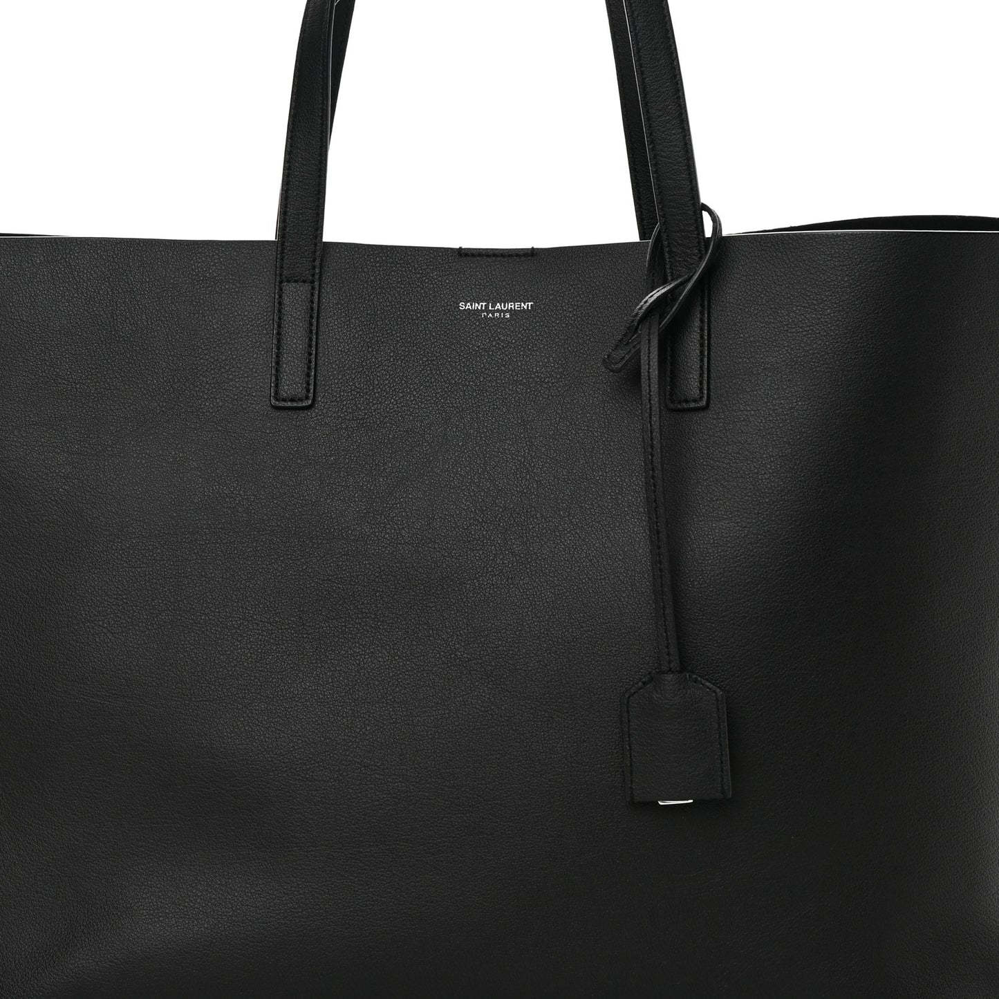 Calfskin Large Fringe Shopping Tote Black