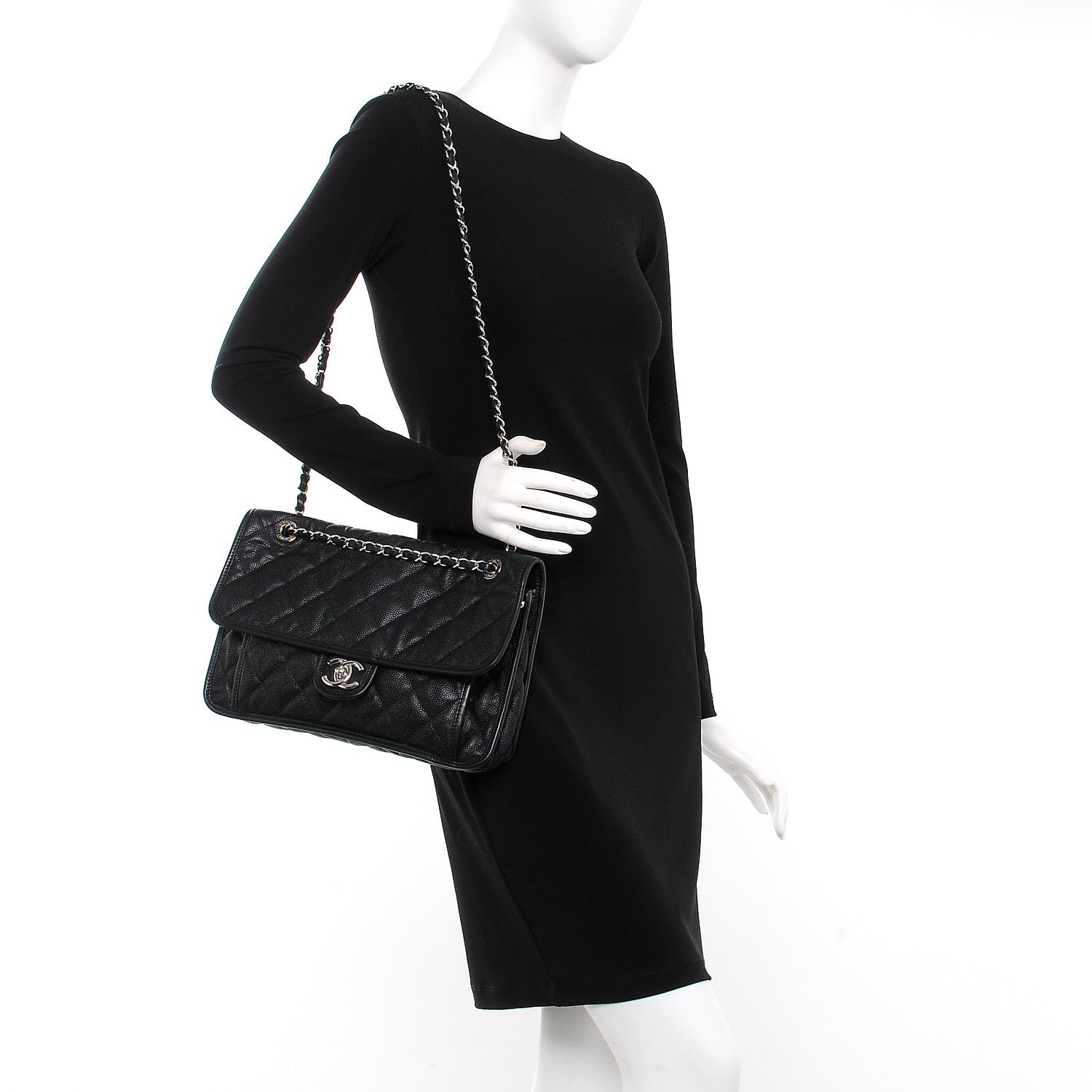 Chanel Caviar Quilted Large French Riviera Flap Black 3 of 13