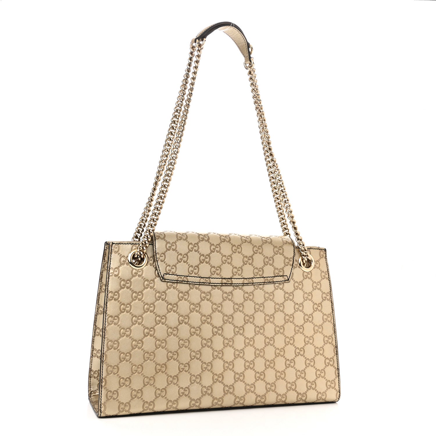 Gucci Shine Guccissima Large Emily Chain Shoulder Bag Gold 2 of 11