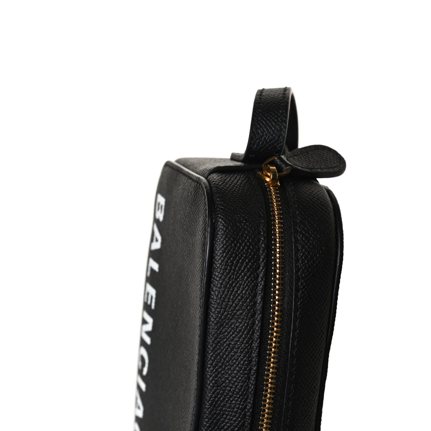 Balenciaga Signature Grained Calfskin Logo XS Ville Camera Bag Black White 7 of 10