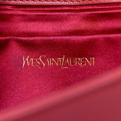 Saint Laurent Goatskin Monogram Large Belle De Jour Clutch Lipstick Fuchsia 6 of 11