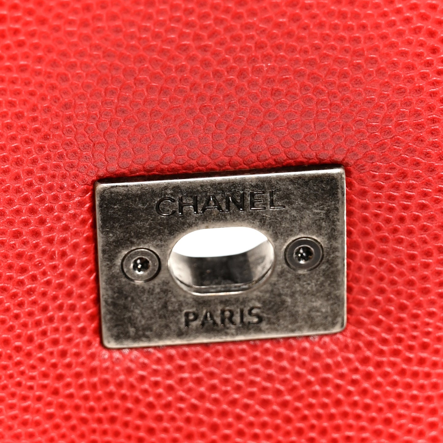 Caviar Quilted Small Coco Handle Flap Red
