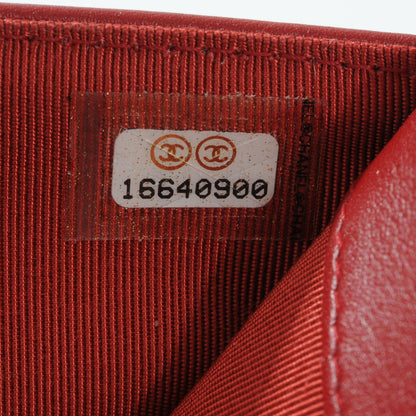 Chanel Caviar Quilted Zip Wallet Red 8 of 9