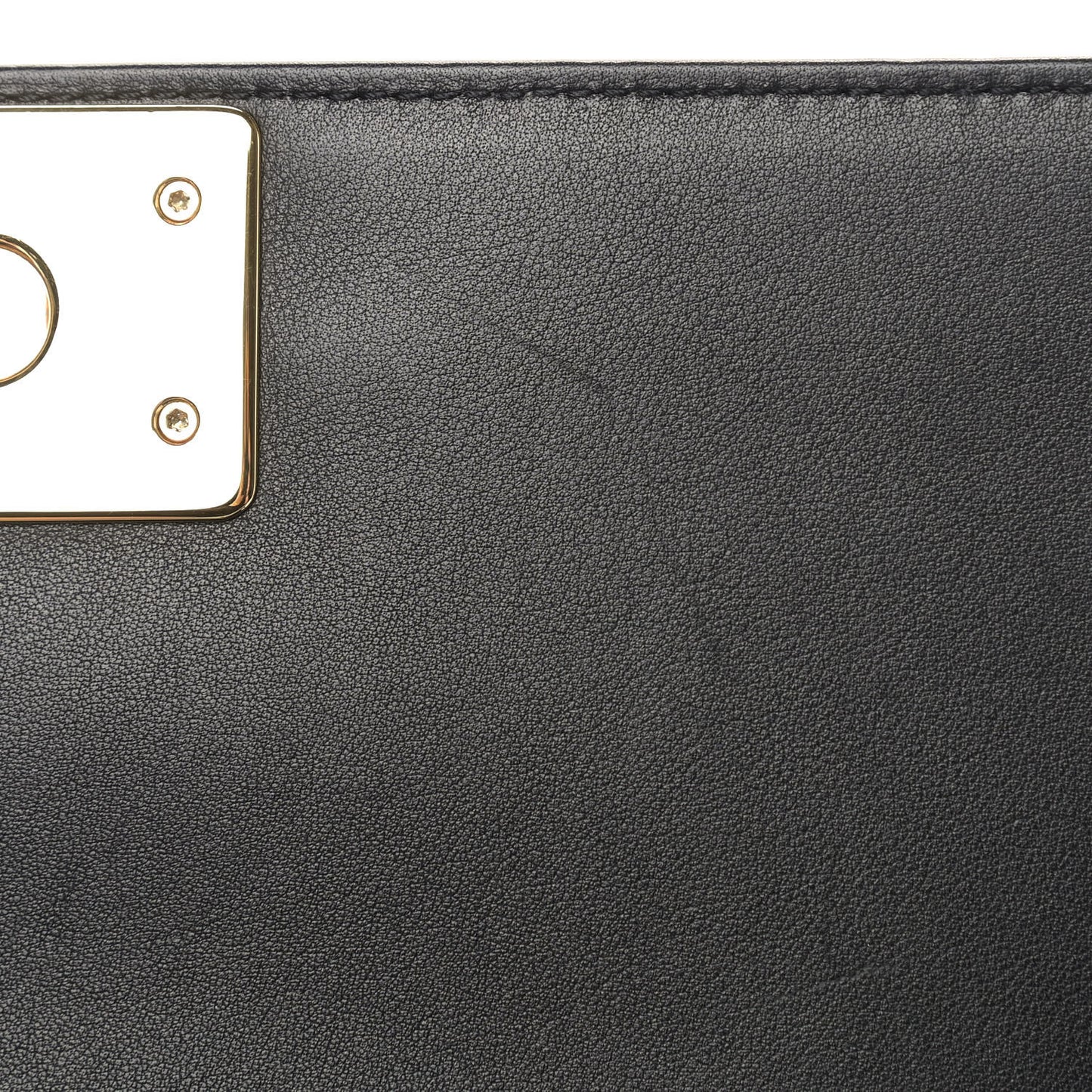 Calfskin Chevron Quilted Medium Boy Flap Black