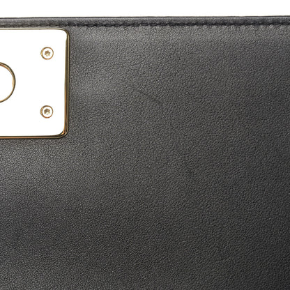 Chanel Calfskin Chevron Quilted Medium Boy Flap Black 11 of 13