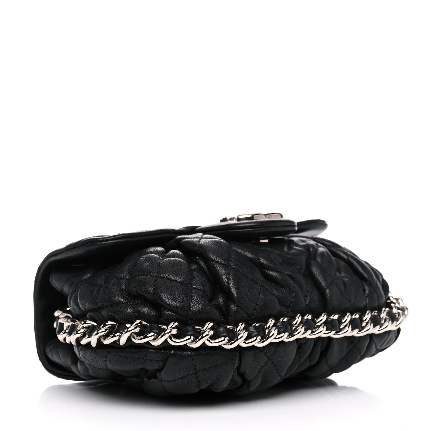 Chanel Washed Lambskin Quilted Mini Chain Around Flap Black 4 of 14