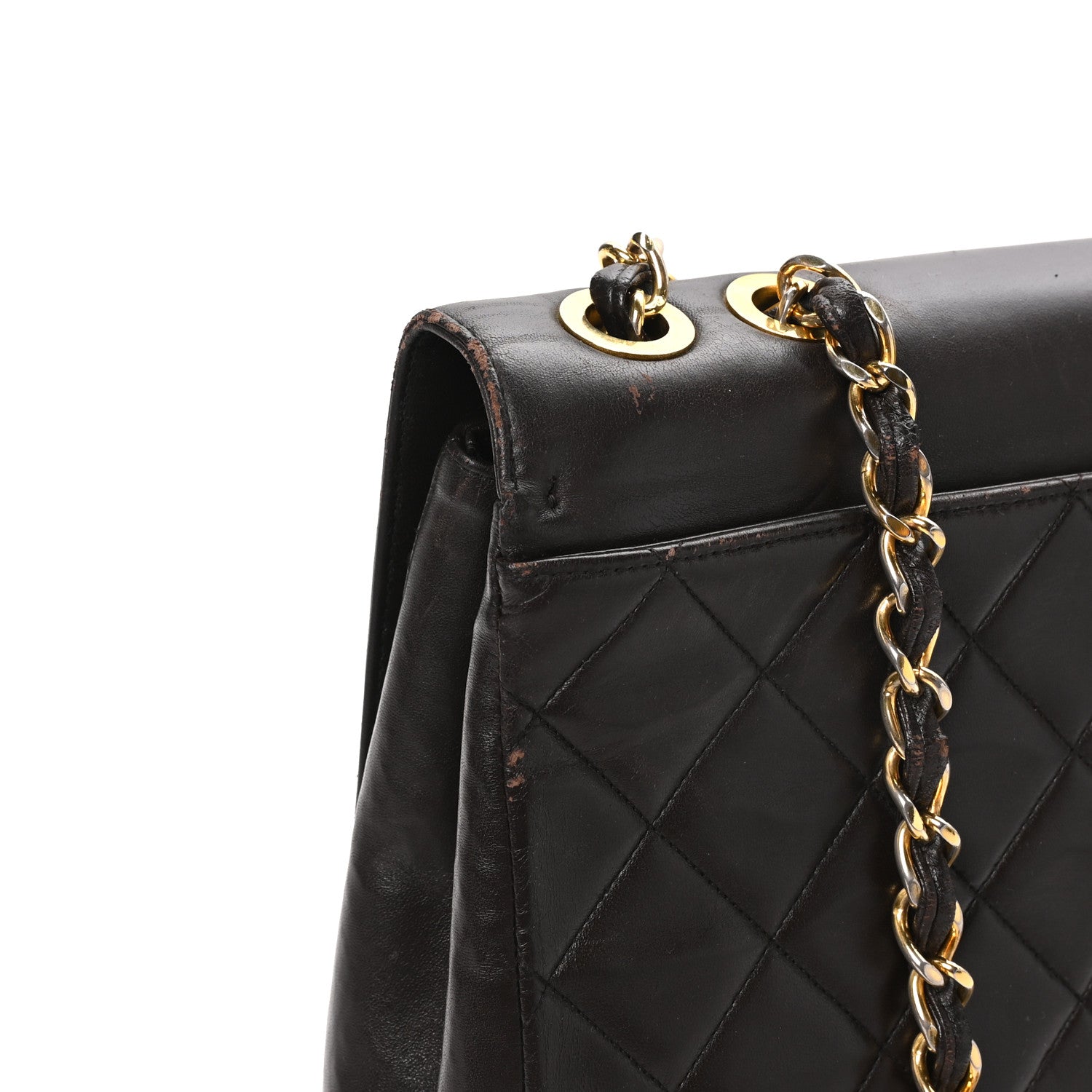 Chanel Lambskin Quilted CC Maxi Jumbo Single Flap Brown 16 of 16