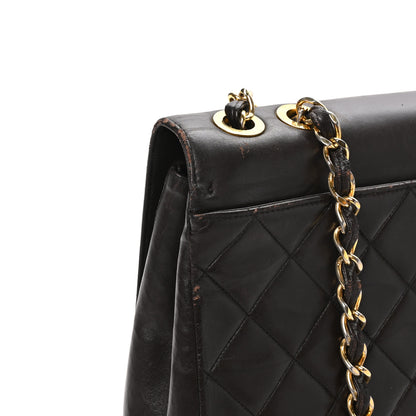 Chanel Lambskin Quilted CC Maxi Jumbo Single Flap Brown 16 of 16