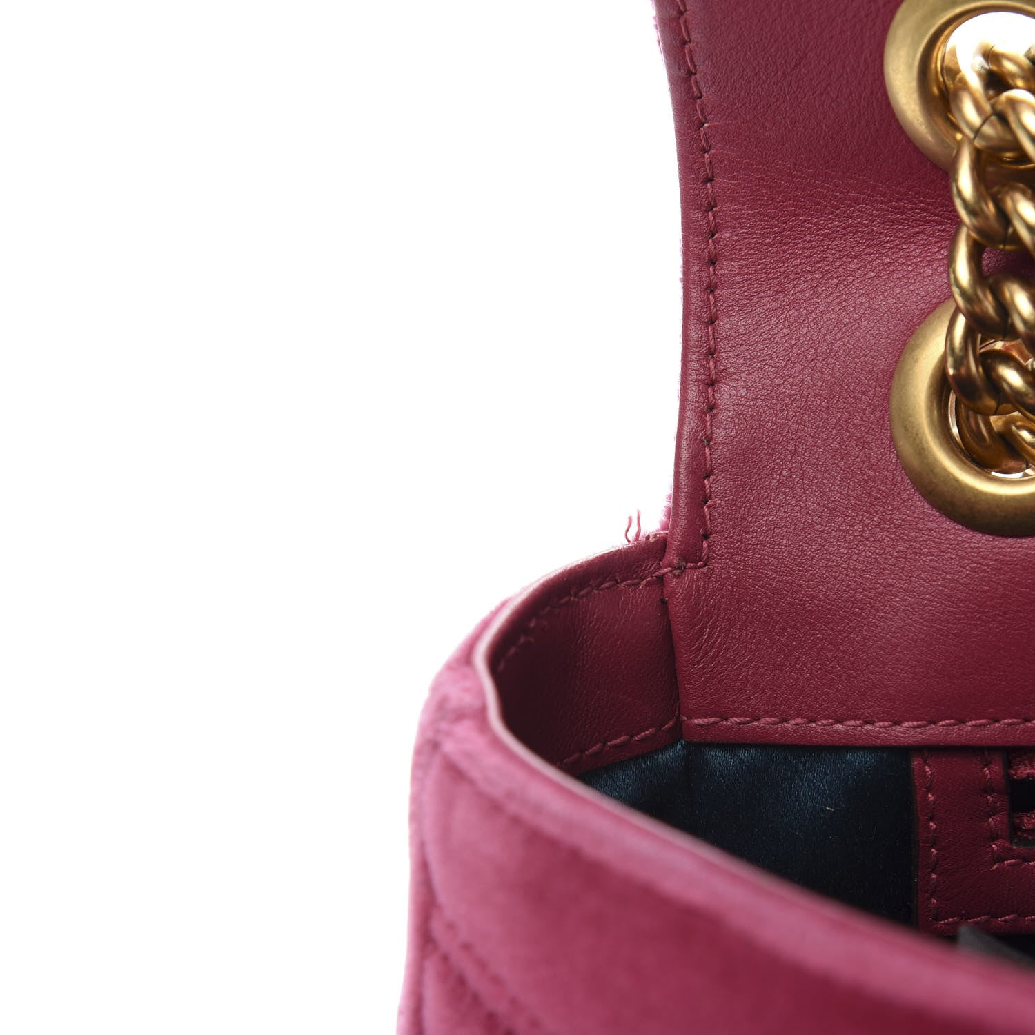 Gucci Velvet Matelasse Small GG Marmont Shoulder Bag Light Raspberry Rose 9 of 14