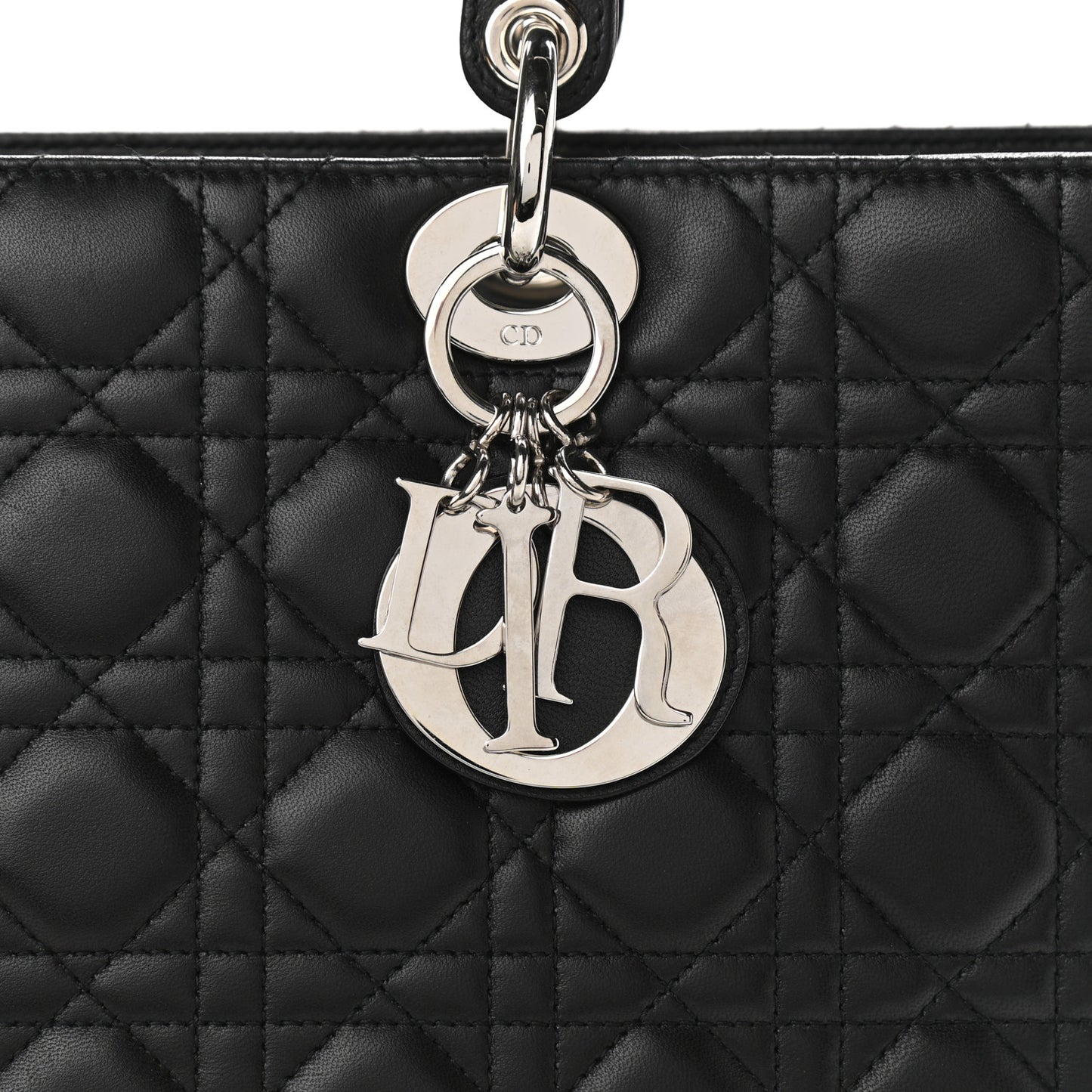 Lambskin Cannage Large Lady Dior Black
