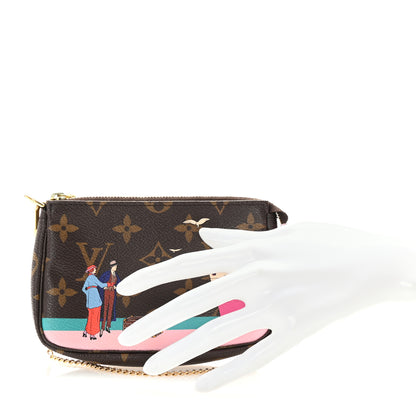 Louis Vuitton Monogram 2016 Christmas Animation Mini Pochette Accessories Rose Ballerine 2 of 7